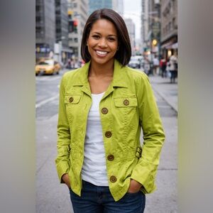 Jones New York Lime Green Utility Jacket